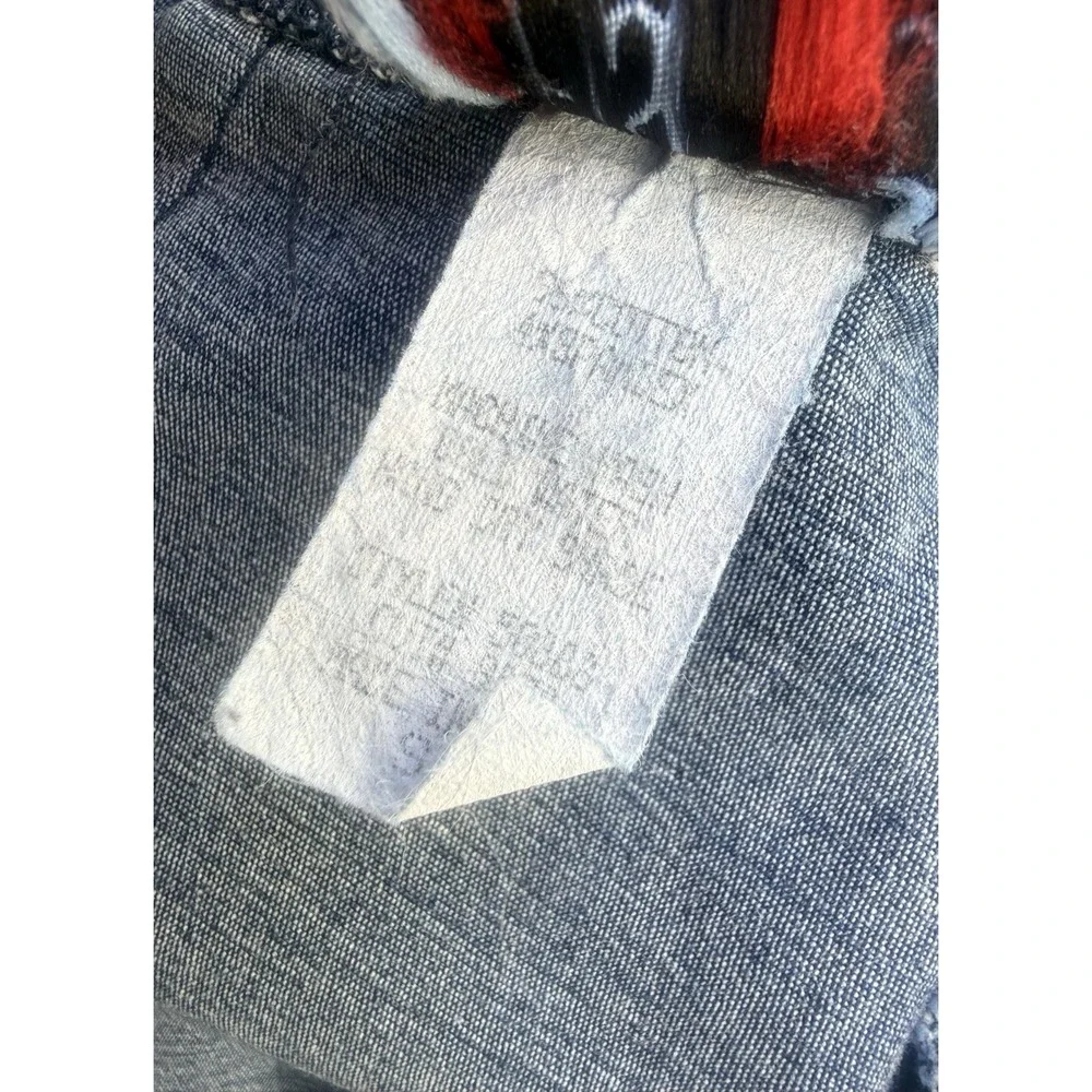 Lipstick O'Amore Vintage Denim Skirt Small Stretch High Low Frayed Y2K Midi Blue